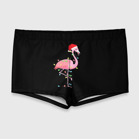Мужские купальные плавки 3D с принтом Новогодний Фламинго в Тюмени, Полиэстер 85%, Спандекс 15% |  | 2021 | гирлянда | год быка | дед мороз | новогодний | новогодняя | новый год | птица | рождество | розовый фламинго | с новым годом | фламинго