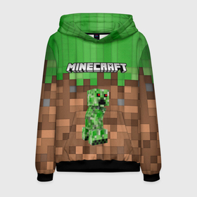 Мужская толстовка 3D с принтом MineCraft Крипер в городе Новоалтайск, 100% полиэстер | двухслойный капюшон со шнурком для регулировки, мягкие манжеты на рукавах и по низу толстовки, спереди карман-кенгуру с мягким внутренним слоем. | game | minecraft | игры | маинкрафт | майн | майнкравт | майнкрафт