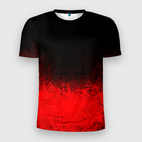 Мужская футболка 3D спортивная с принтом КРАСНО-ЧЕРНЫЙ ГРАДИЕНТ в Белгороде, 100% полиэстер с улучшенными характеристиками | приталенный силуэт, круглая горловина, широкие плечи, сужается к линии бедра | Тематика изображения на принте: black | blood | fire | red | stars | градиент | звезды | красный | кровь | огонь | текстуры | узор | черный