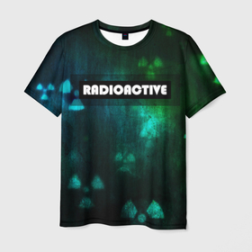 Мужская футболка 3D с принтом RADIOACTIVE в Екатеринбурге, 100% полиэфир | прямой крой, круглый вырез горловины, длина до линии бедер | значок радиации | металл текстура | метро | радиация | сталкер