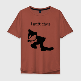 Мужская футболка хлопок Oversize с принтом Гуляю сам по себе в Петрозаводске, 100% хлопок | свободный крой, круглый ворот, “спинка” длиннее передней части | felix | felix the cat | мультяшные коты | феликс