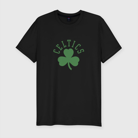 Мужская футболка хлопок Slim с принтом Boston Celtics в Кировске, 92% хлопок, 8% лайкра | приталенный силуэт, круглый вырез ворота, длина до линии бедра, короткий рукав | boston | boston celtics | celtics | nba | баскетбол | бостон | бостон селтикс | нба | селтикс