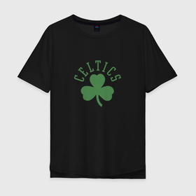 Мужская футболка хлопок Oversize с принтом Boston Celtics в Кировске, 100% хлопок | свободный крой, круглый ворот, “спинка” длиннее передней части | boston | boston celtics | celtics | nba | баскетбол | бостон | бостон селтикс | нба | селтикс