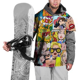 Накидка на куртку 3D с принтом Pop Art в Новосибирске, 100% полиэстер |  | Тематика изображения на принте: pop art | wow | девушки | искусство | поп арт | стиль