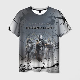 Мужская футболка 3D с принтом Destiny 2: Beyond Light в Санкт-Петербурге, 100% полиэфир | прямой крой, круглый вырез горловины, длина до линии бедер | destiny 2: beyond light | европа | игра | спутник | шутер | юпитера