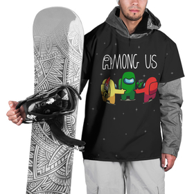 Накидка на куртку 3D с принтом AMONG US в Тюмени, 100% полиэстер |  | among us | амонг ас | игра | космический | космический корабль | космонавт | космос | мем | среди нас | экшен