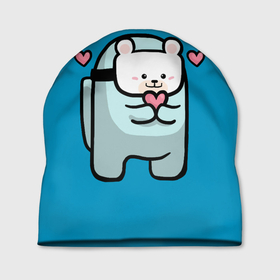 Шапка 3D с принтом Nyan Cat (Among Us) в Екатеринбурге, 100% полиэстер | универсальный размер, печать по всей поверхности изделия | among | among us | cat | cats | crewmate | game | impistor | nyan | space | us | vote | выживший | игра | космос | кот | котейка | котэ | кошка | кэт | невиновный | нян | предатель | самозванец | сердечки | сердечко | сердца | сердце