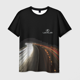 Мужская футболка 3D с принтом Night route в Белгороде, 100% полиэфир | прямой крой, круглый вырез горловины, длина до линии бедер | Тематика изображения на принте: lexus | night | route | speed | луксус | ночь | скорость | трасса