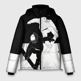 Мужская зимняя куртка 3D с принтом Сноубордисты в Белгороде, верх — 100% полиэстер; подкладка — 100% полиэстер; утеплитель — 100% полиэстер | длина ниже бедра, свободный силуэт Оверсайз. Есть воротник-стойка, отстегивающийся капюшон и ветрозащитная планка. 

Боковые карманы с листочкой на кнопках и внутренний карман на молнии. | Тематика изображения на принте: snowboard | snowboarding | sport | борд | горнолыжник | горнолыжный | инь янь | с | с сноубордистами | с сноубордистом | сноуборд | сноубординг | сноубордисты | со сноубордом | спорт | феншуй | экстремальный спорт