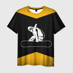 Мужская футболка 3D с принтом Сноубордист в Тюмени, 100% полиэфир | прямой крой, круглый вырез горловины, длина до линии бедер | snowboard | snowboarding | горные лыжи | прыжок | сноуборд | сноубординг | сноубордист | экстрим