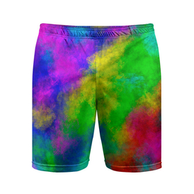 Мужские шорты спортивные с принтом Multicolored ,  |  | abstract | colorful | holi | neon | pattern | rainbow | texture | абстракция | граффити | дым | искусство | кислота | кислотный | краска | красочный | микс | неоновый | облака | радуга | радужный | текстура | туман | узор | холи