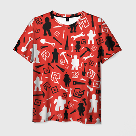 Мужская футболка 3D с принтом ROBLOX в Екатеринбурге, 100% полиэфир | прямой крой, круглый вырез горловины, длина до линии бедер | piggy | roblox | roblox games | roblox piggy | игра роблокс | пигги. | роблокс | роблокс пигги | робукс