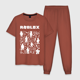 Мужская пижама хлопок с принтом ROBLOX в Санкт-Петербурге, 100% хлопок | брюки и футболка прямого кроя, без карманов, на брюках мягкая резинка на поясе и по низу штанин
 | piggy | roblox | roblox games | roblox piggy | игра роблокс | пигги. | роблокс | роблокс пигги | робукс