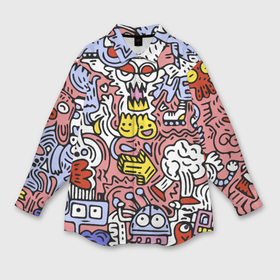 Женская рубашка oversize 3D с принтом Цветной прикольный паттерн ,  |  | color | hipster | pattern | pop art | tosh | ерунда | поп арт | узор | хипстер | цвет