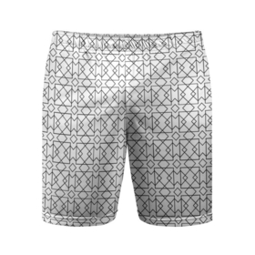 Мужские шорты спортивные с принтом Геометрический узор ,  |  | lines | parallel | rhombus | square | квадрат | линии | параллели | ромб
