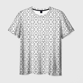 Мужская футболка 3D с принтом Геометрический узор в Кировске, 100% полиэфир | прямой крой, круглый вырез горловины, длина до линии бедер | lines | parallel | rhombus | square | квадрат | линии | параллели | ромб