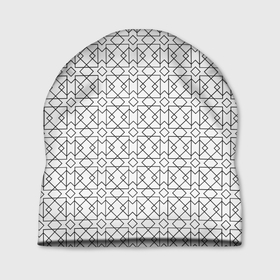 Шапка 3D с принтом Геометрический узор в Курске, 100% полиэстер | универсальный размер, печать по всей поверхности изделия | lines | parallel | rhombus | square | квадрат | линии | параллели | ромб