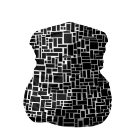 Бандана-труба 3D с принтом Геометрия ЧБ.Black & white в Екатеринбурге, 100% полиэстер, ткань с особыми свойствами — Activecool | плотность 150‒180 г/м2; хорошо тянется, но сохраняет форму | black  white | геометрия | прямоугольники | текстуры | чб