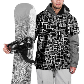 Накидка на куртку 3D с принтом Геометрия ЧБ.Black & white , 100% полиэстер |  | black  white | геометрия | прямоугольники | текстуры | чб