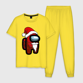 Мужская пижама хлопок с принтом Among Us в Белгороде, 100% хлопок | брюки и футболка прямого кроя, без карманов, на брюках мягкая резинка на поясе и по низу штанин
 | Тематика изображения на принте: 2021 | 21 | 2k21 | among | among us | christmas | crewmate | game | impistor | new | santa | snow | space | us | vote | year | выживший | год | дед | игра | клаус | космос | мороз | невиновный | новый | предатель | рождество | самозванец | сант