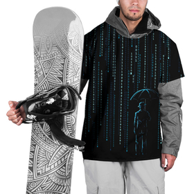 Накидка на куртку 3D с принтом Двоичный дождь, матрица в Тюмени, 100% полиэстер |  | 1 | banksy | matrix | бэнкси | двоичный код | дожди | дождливая погода | дождь | матрица | программма