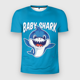 Мужская футболка 3D Slim с принтом Baby Shark в Белгороде, 100% полиэстер с улучшенными характеристиками | приталенный силуэт, круглая горловина, широкие плечи, сужается к линии бедра | baby | brother | dady | mummy | ocean | sea | shark | sister | youtube | акула | акуленок | анимация | бабушка | брат | дедушка | клип | мама | море | мульт | мультфильм | океан | папа | сестра | ютуб