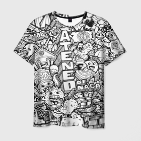Мужская футболка 3D с принтом Doodle граффити в Белгороде, 100% полиэфир | прямой крой, круглый вырез горловины, длина до линии бедер | doodle | graffiti | граффити | дудл | чб