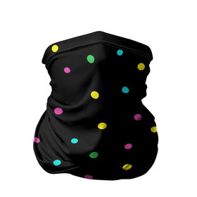 Бандана-труба 3D с принтом Конфетти в Тюмени, 100% полиэстер, ткань с особыми свойствами — Activecool | плотность 150‒180 г/м2; хорошо тянется, но сохраняет форму | веселье | конфетти | паттерн | праздник | радость | радужный | разноцветный | черный