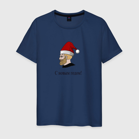 Мужская футболка хлопок с принтом С новым годом   Чад в Курске, 100% хлопок | прямой крой, круглый вырез горловины, длина до линии бедер, слегка спущенное плечо. | 