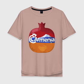 Мужская футболка хлопок Oversize с принтом Армения в Кировске, 100% хлопок | свободный крой, круглый ворот, “спинка” длиннее передней части | armenia | арарат | армения | армянин | герб | горы | гранат | лев | орнамент | снг | ссср | страна | узор | флаг | шашлык
