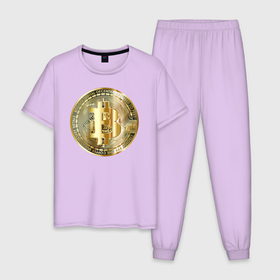 Мужская пижама хлопок с принтом Биткоин (bitcoin) в Кировске, 100% хлопок | брюки и футболка прямого кроя, без карманов, на брюках мягкая резинка на поясе и по низу штанин
 | bitcoin | bitcoin news | bitcoin news today | bitcoin price | bitcoin price prediction | bitcoin trading | btc | btc news | btc price | btc today | crypto | crypto news | cryptocurrency