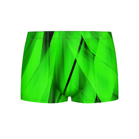 Мужские трусы 3D с принтом Зеленый неон в Кировске, 50% хлопок, 50% полиэстер | классическая посадка, на поясе мягкая тканевая резинка | Тематика изображения на принте: зелегь | зеленая абстракция | зеленка | зеленые линии | зеленые полосы | зеленый | зеленый неон | неон