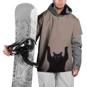 Накидка на куртку 3D с принтом Кот сдается в Санкт-Петербурге, 100% полиэстер |  | Тематика изображения на принте: cat | арест | испуг | кот | руки вверх | черный кот
