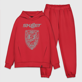 Мужской костюм хлопок OVERSIZE с принтом SKILLET в Тюмени,  |  | skillet | skillet 2020 | skillet hero | skillet monster | skillet rose | группа skillet | скелет