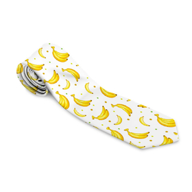 Галстук 3D с принтом Банановый рай в Санкт-Петербурге, 100% полиэстер | Длина 148 см; Плотность 150-180 г/м2 | Тематика изображения на принте: bananas | circle | fruit | pattern | бананы | кружок | узор | фрукт