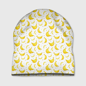 Шапка 3D с принтом Банановый рай в Санкт-Петербурге, 100% полиэстер | универсальный размер, печать по всей поверхности изделия | bananas | circle | fruit | pattern | бананы | кружок | узор | фрукт