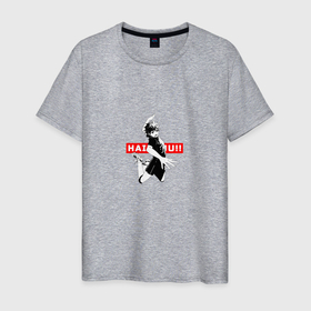 Мужская футболка хлопок с принтом Haikyuu волейбол в Санкт-Петербурге, 100% хлопок | прямой крой, круглый вырез горловины, длина до линии бедер, слегка спущенное плечо. | anime | haikyuu | аниме | волебол | герой | игра | персонаж