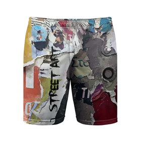 Мужские шорты спортивные с принтом Street art ,  |  | art | color | paint | paper | street | vanguard | wall | авангард | бумага | искусство | краска | стена | улица | цвет