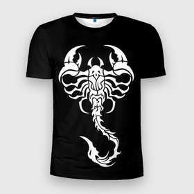 Мужская футболка 3D спортивная с принтом Скорпион в Петрозаводске, 100% полиэстер с улучшенными характеристиками | приталенный силуэт, круглая горловина, широкие плечи, сужается к линии бедра | знак зодиака | природа. | ракообразные | скорпион | ядовитые существа