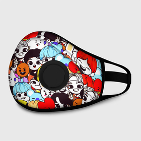 Маска из неопрена с принтом BTS / BT21 в городе Новоалтайск, неопрен 100% | Форма огибающая нос. Резинки для ушей с дополнительной резинкой на затылке. Клапан для выдоха для активного дыхания при занятиях спортом. Эластичный материал маски и окантовки для лучшего растяжения и прилегания маски.  | bangtan sonyeondan | bts | bts love. | kpop | битиэс | бтс | кпоп | фанфик бтс | чон чонгук