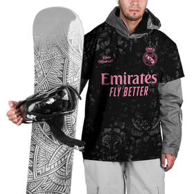 Накидка на куртку 3D с принтом REAL MADRID, резервная 20 21 в Новосибирске, 100% полиэстер |  | Тематика изображения на принте: real | real madrid | ssrufcclub | лалига | лига чемпионов | реал | реал мадрид | резервная форма | сезон 2020 2021 | третья | футбол | футбольная