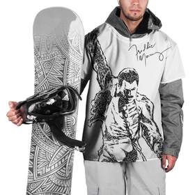 Накидка на куртку 3D с принтом Freddie Mercury в Белгороде, 100% полиэстер |  | freddie mercury | queen | автограф | квин | фредди меркьюри