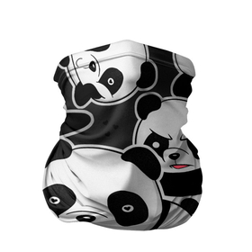 Бандана-труба 3D с принтом Смешные панды в Екатеринбурге, 100% полиэстер, ткань с особыми свойствами — Activecool | плотность 150‒180 г/м2; хорошо тянется, но сохраняет форму | животные | медведи | мишки | мультяшки | смешные панды