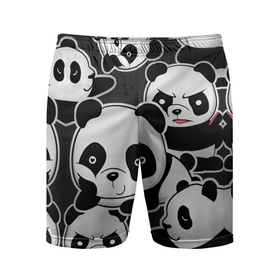 Мужские шорты спортивные с принтом Смешные панды в Белгороде,  |  | животные | медведи | мишки | мультяшки | смешные панды