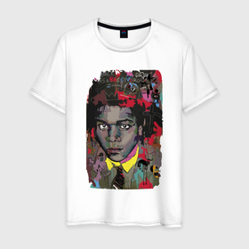 Мужская футболка хлопок с принтом Jean Michel Basquiat , 100% хлопок | прямой крой, круглый вырез горловины, длина до линии бедер, слегка спущенное плечо. | art | eyes | guy | jean michel basquiat | глаза | жан мишель баския | искусство | парень