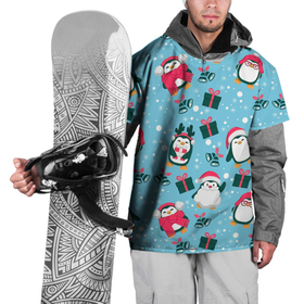 Накидка на куртку 3D с принтом Новогодние Пингвины в Екатеринбурге, 100% полиэстер |  | Тематика изображения на принте: 2021 | белка | гирлянда | год быка | дед мороз | детская | дочка | елка | енот | кот | котик | лиса | маска | милая | неон | новогодняя | новый год | олень | паттерн | пингвин | подарок | праздник | радуга