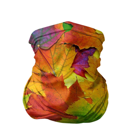 Бандана-труба 3D с принтом Осенние листья в Петрозаводске, 100% полиэстер, ткань с особыми свойствами — Activecool | плотность 150‒180 г/м2; хорошо тянется, но сохраняет форму | клён | краски | листья | осень | радуга | разноцветный | яркая