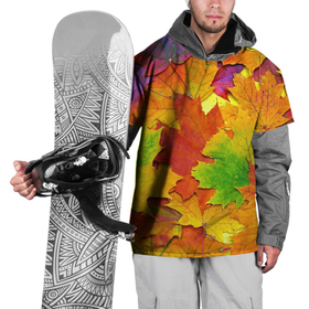 Накидка на куртку 3D с принтом Осенние листья в Белгороде, 100% полиэстер |  | клён | краски | листья | осень | радуга | разноцветный | яркая