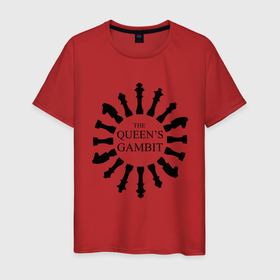 Мужская футболка хлопок с принтом ход королевы в Белгороде, 100% хлопок | прямой крой, круглый вырез горловины, длина до линии бедер, слегка спущенное плечо. | the queens gambit | нетфликс | сериал | ход королевы