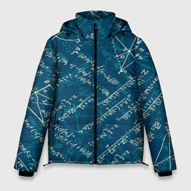 Мужская зимняя куртка 3D с принтом Математика в Тюмени, верх — 100% полиэстер; подкладка — 100% полиэстер; утеплитель — 100% полиэстер | длина ниже бедра, свободный силуэт Оверсайз. Есть воротник-стойка, отстегивающийся капюшон и ветрозащитная планка. 

Боковые карманы с листочкой на кнопках и внутренний карман на молнии. | графики | наука | узор | уровнения | цифры